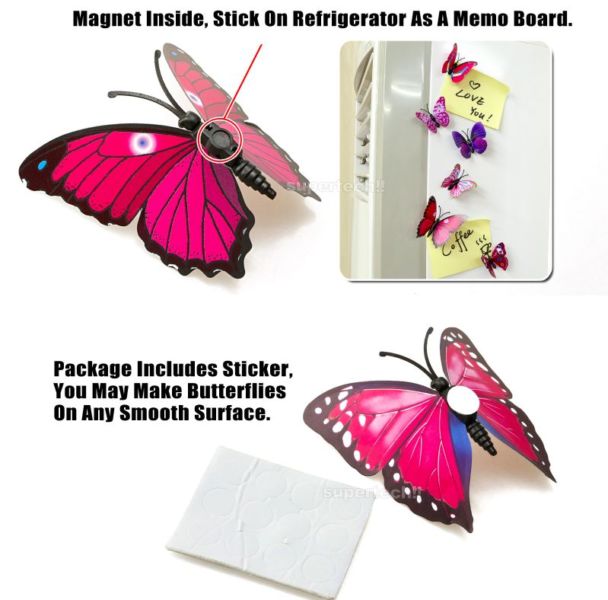 Purple 3D butterfly wall decals for DIY home decor.
