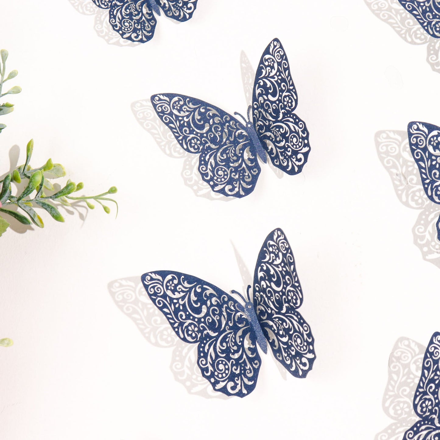 Cake 3D Navy Blue Butterfly Wall Sticker Mural