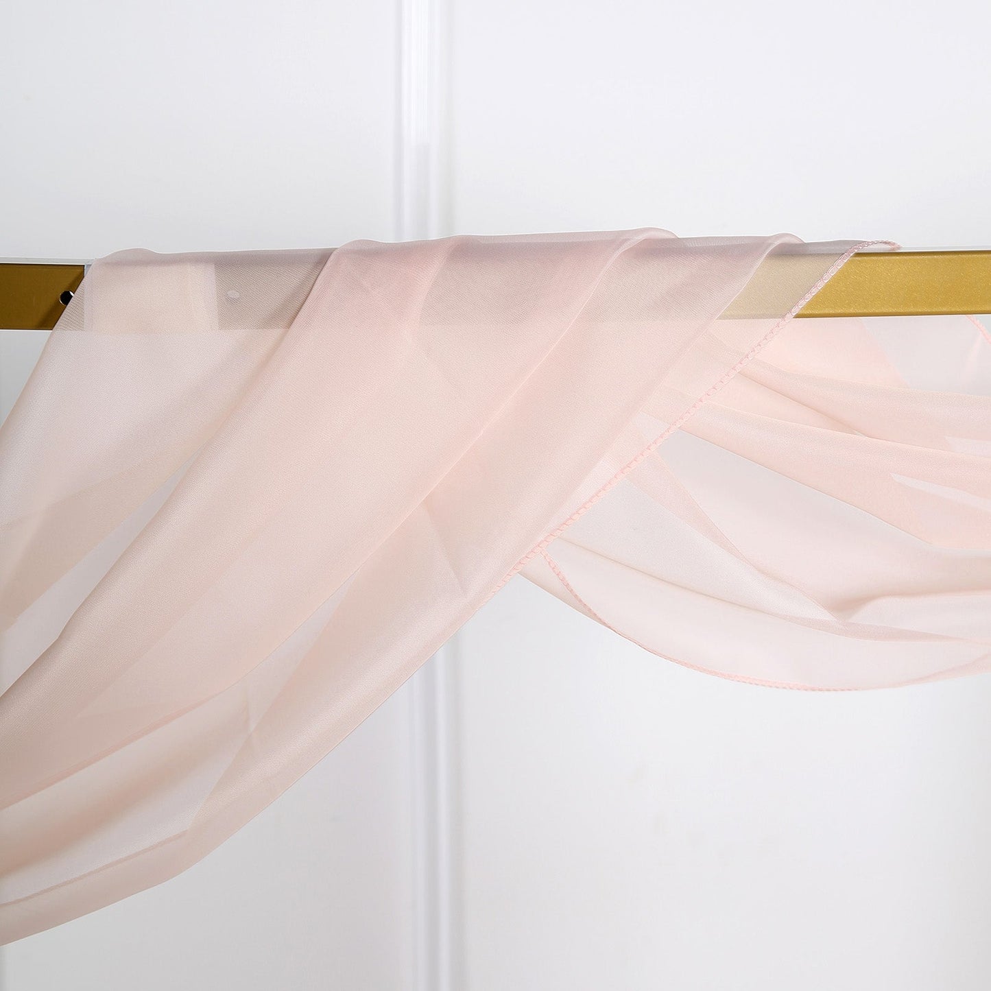 Rose Gold Blush Organza Wedding Arch Drapery Fabric 18 Feet