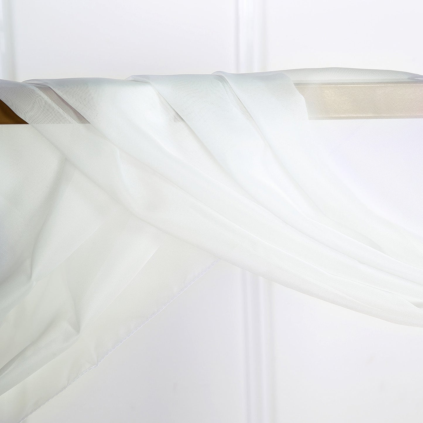 Sheer Organza Window Scarf Valance In Ivory 18 Feet
