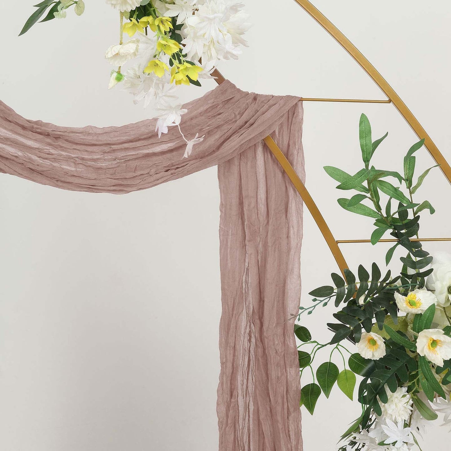 20 Feet Dusty Rose Fabric Window Scarf Cheesecloth