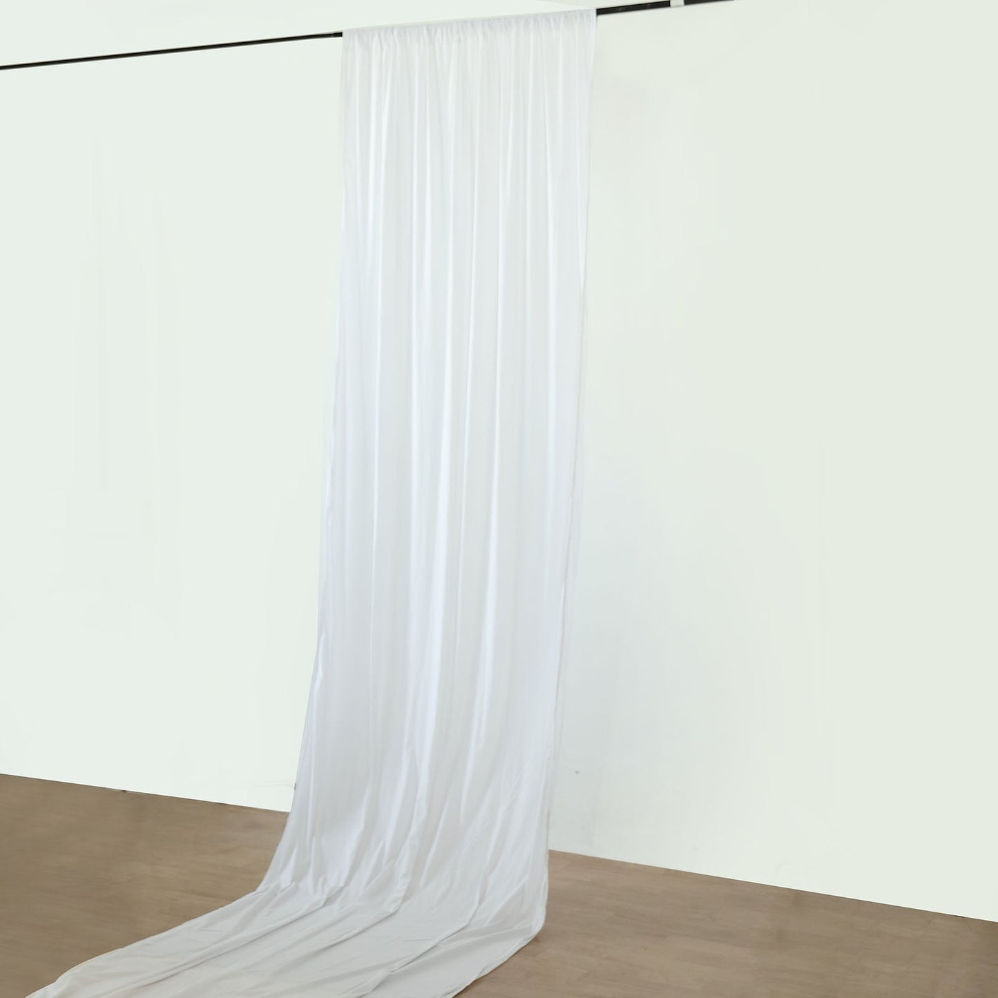 Fire Retardant White Draping Fabric Backdrop Curtains with Rod Pockets 5 Feet x 30 Feet