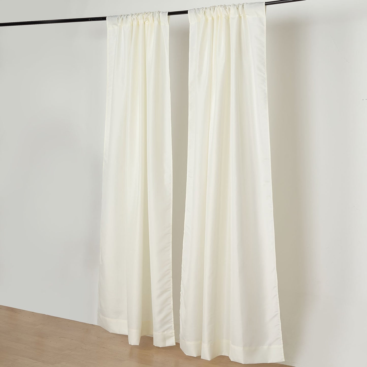 130 GSM Ivory Backdrop Polyester Rod Pocket Curtain Panels 10 Feet X 8 Feet