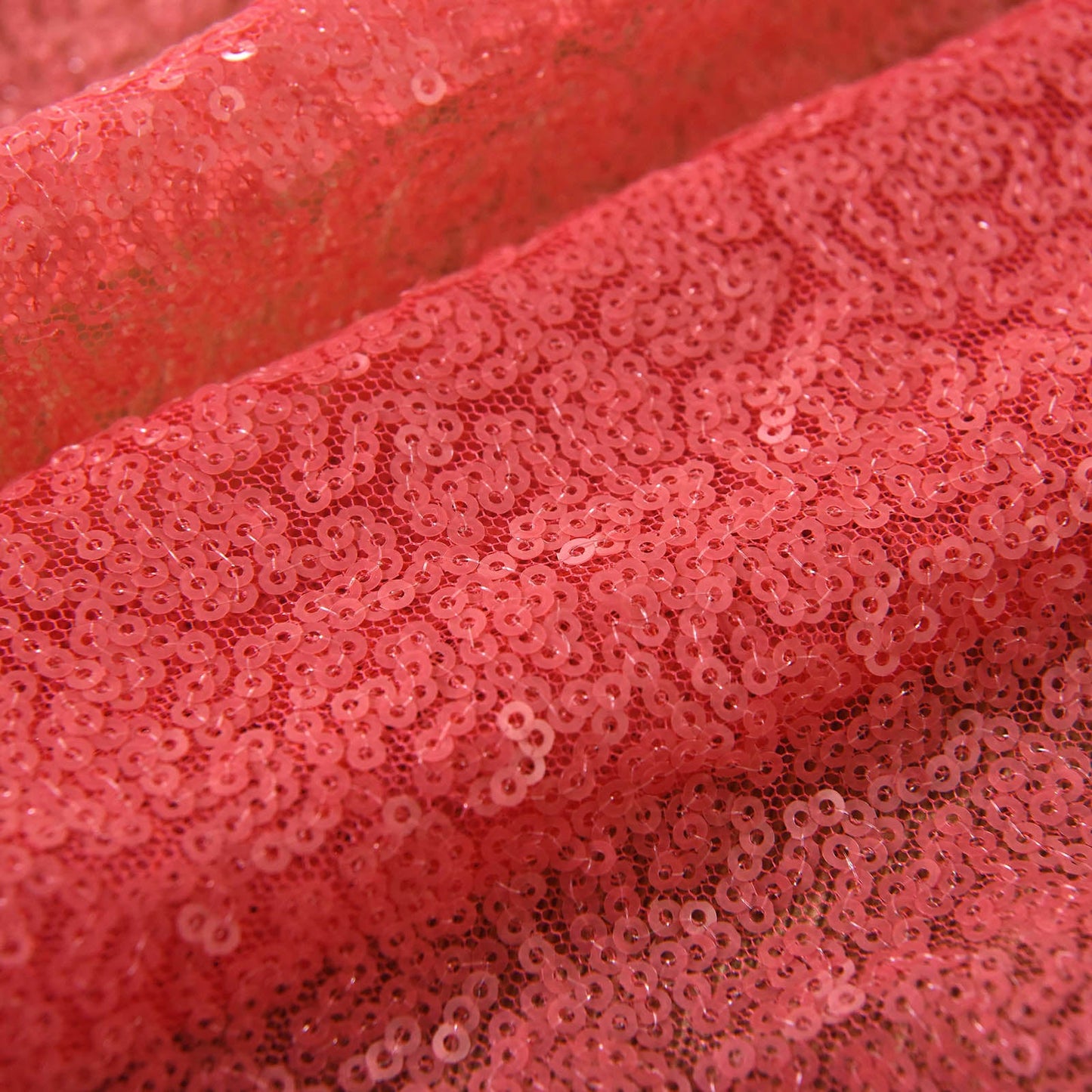 Coral sequin curtains with rod pocket, 52"x84” window treatment panels.