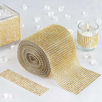 Glamorous Event Decor with Rhinestone Ribbon Glamorous Event Decor with Rhinestone Ribbon