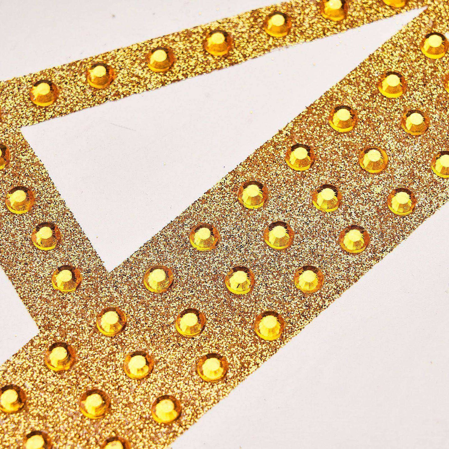 Stickers 4 Inch Gold Decorative Rhinestone Alphabet Letter M