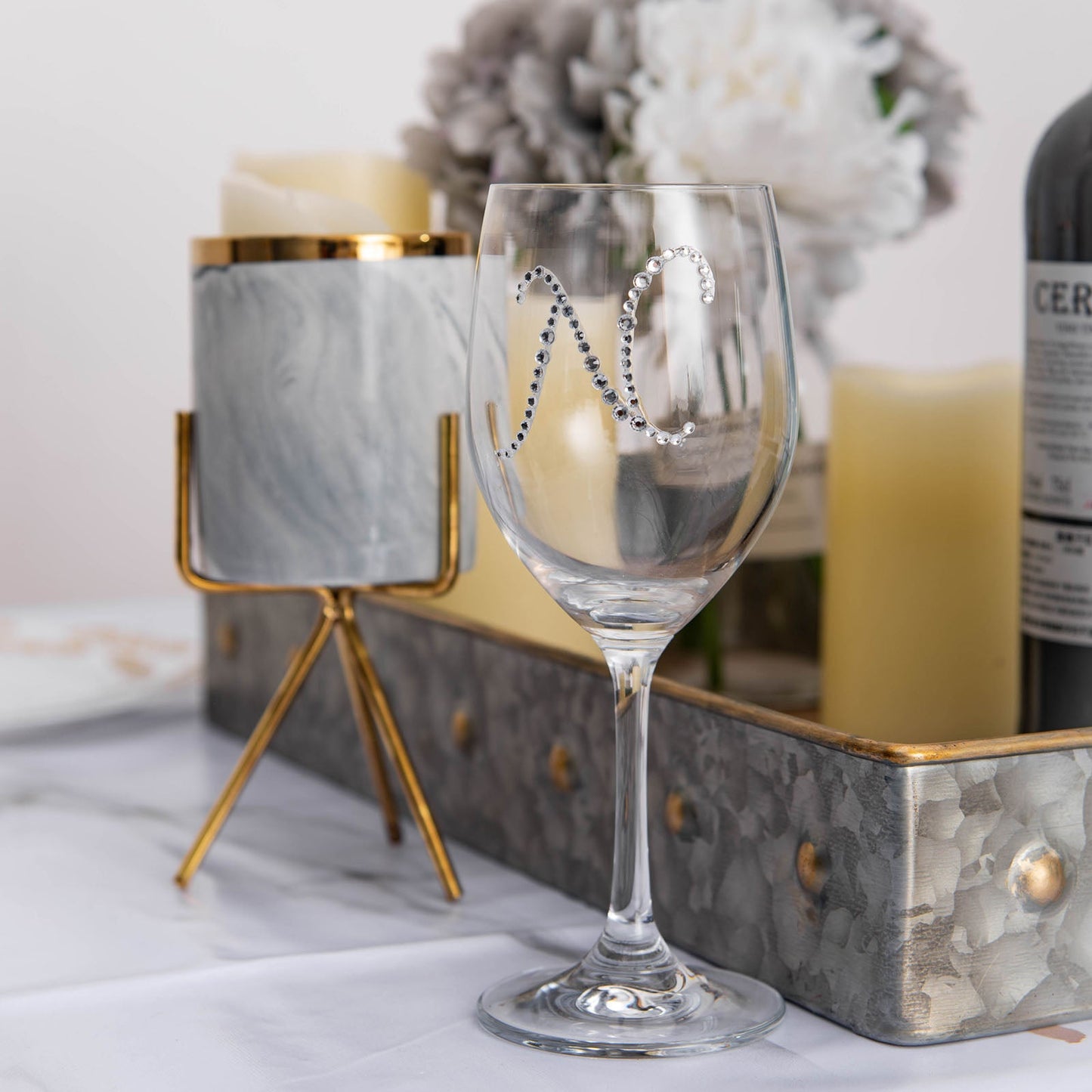 Jewel Sticker 1.5 Inch Clear Self Adhesive Rhinestone Monogram Letter O 12 Pack