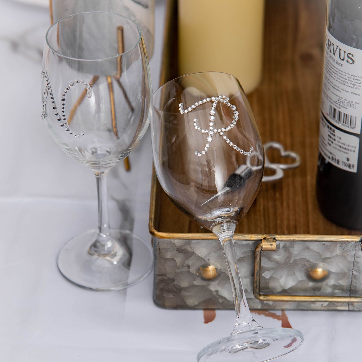 Jewel Sticker 1.5 Inch Clear Self Adhesive Rhinestone Monogram Letter & 12 Pack