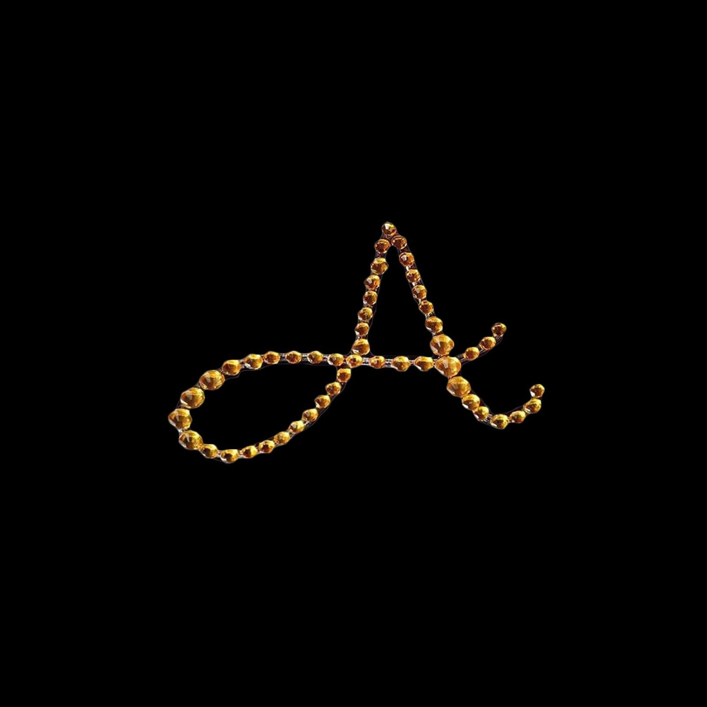 12 Pack Self Adhesive Rhinestone Monogram Letter A 1.5 Inch Gold Jewel Sticker