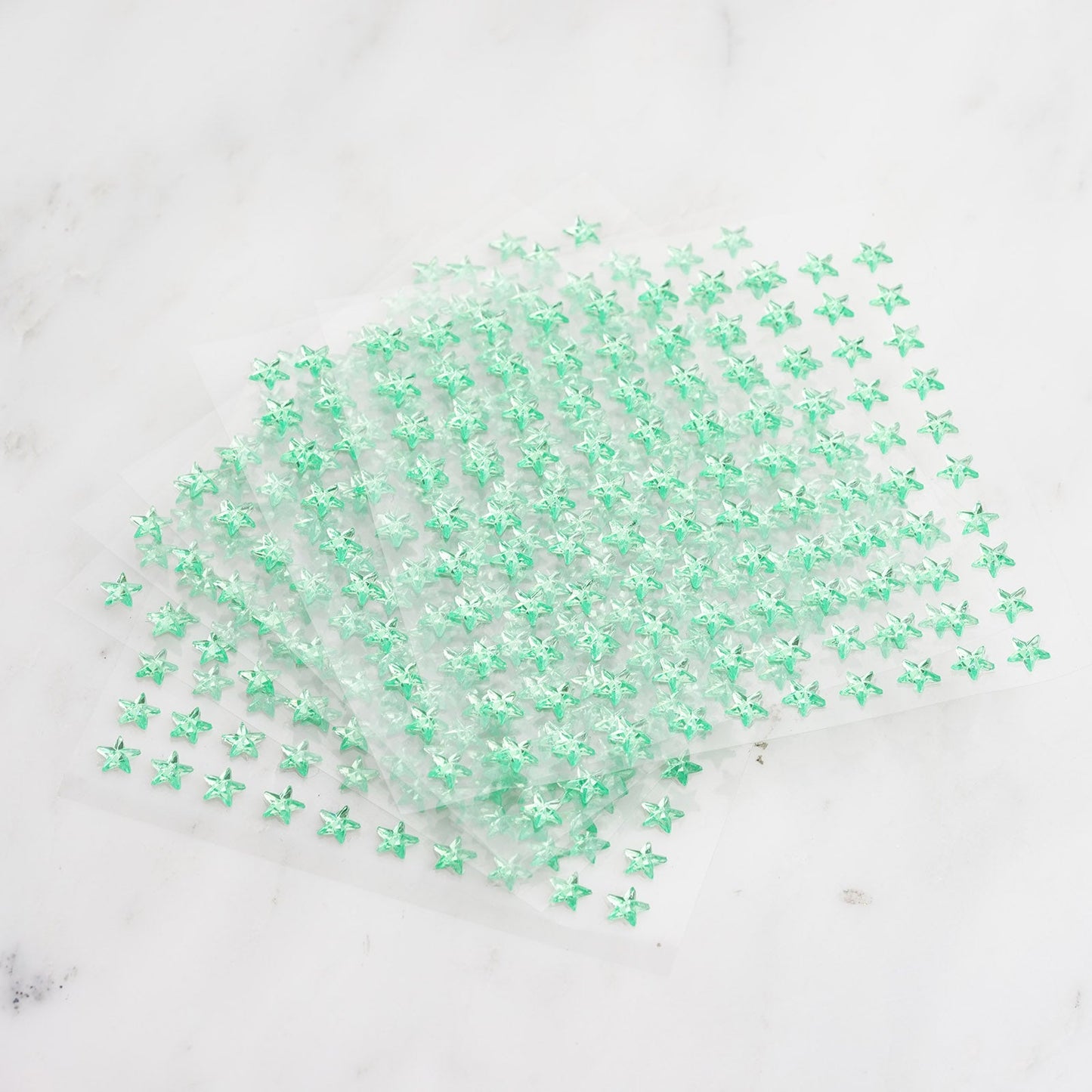 600 Pcs | Apple Green Star Shape Stick-On Diamond Rhinestone Stickers, DIY Self Adhesive Craft Gems