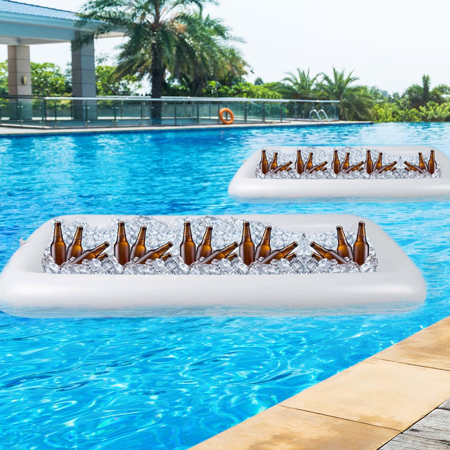 2 Pack of Portable Buffet Serving Bars Inflatable Ice Cooler with Drain Plug 50 Inch x 24 Inch