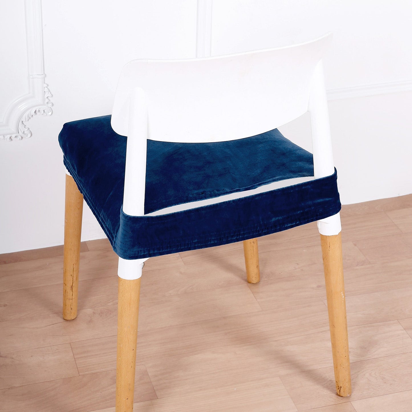 Velvet Dining Chair Navy Blue Seat Cover