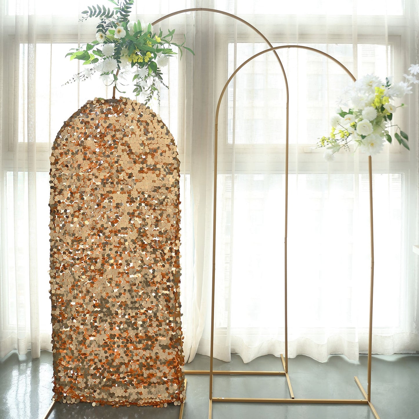 5 Feet Gold Sparkle Sequin Arch Frame Cover