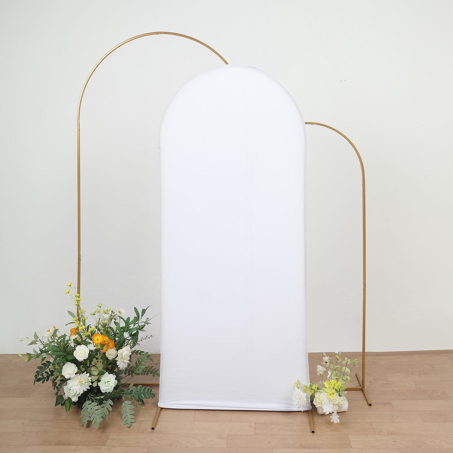 Matte White Spandex Arch Cover in 6 Feet For Round Top Chiara Backdrop Stand