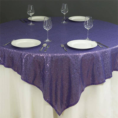 Stunning Visual Appeal of the Purple Sequin Table Overlay Stunning Visual Appeal of the Purple Sequin Table Overlay