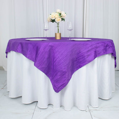 Luxurious Look with Purple Crinkle Taffeta Overlay Luxurious Look with Purple Crinkle Taffeta Overlay