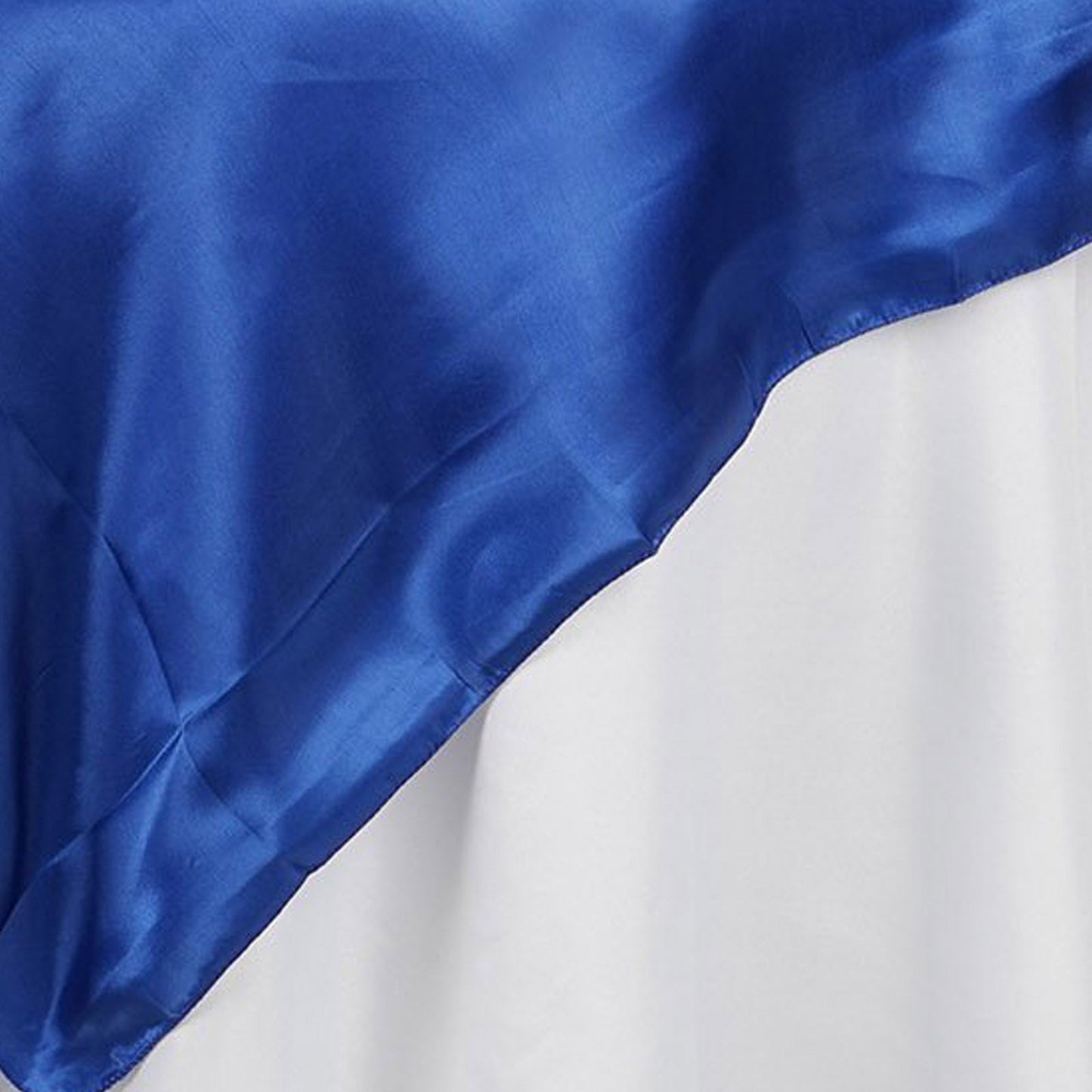 72 Inch x 72 Inch Royal Blue Square Satin Tablecloth Overlay