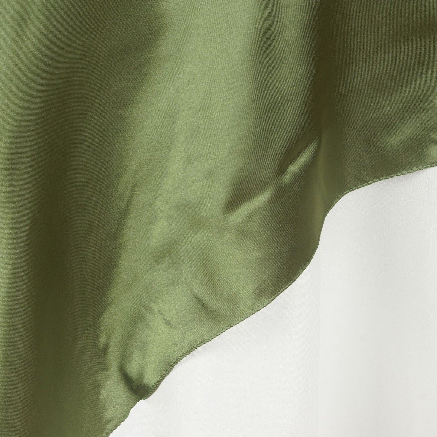 72 Inch x 72 Inch Olive Green Square Satin Tablecloth Overlay