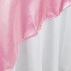 Satin Pink Square Tablecloth Overlay 90 Inch x 90 Inch#whtbkgd