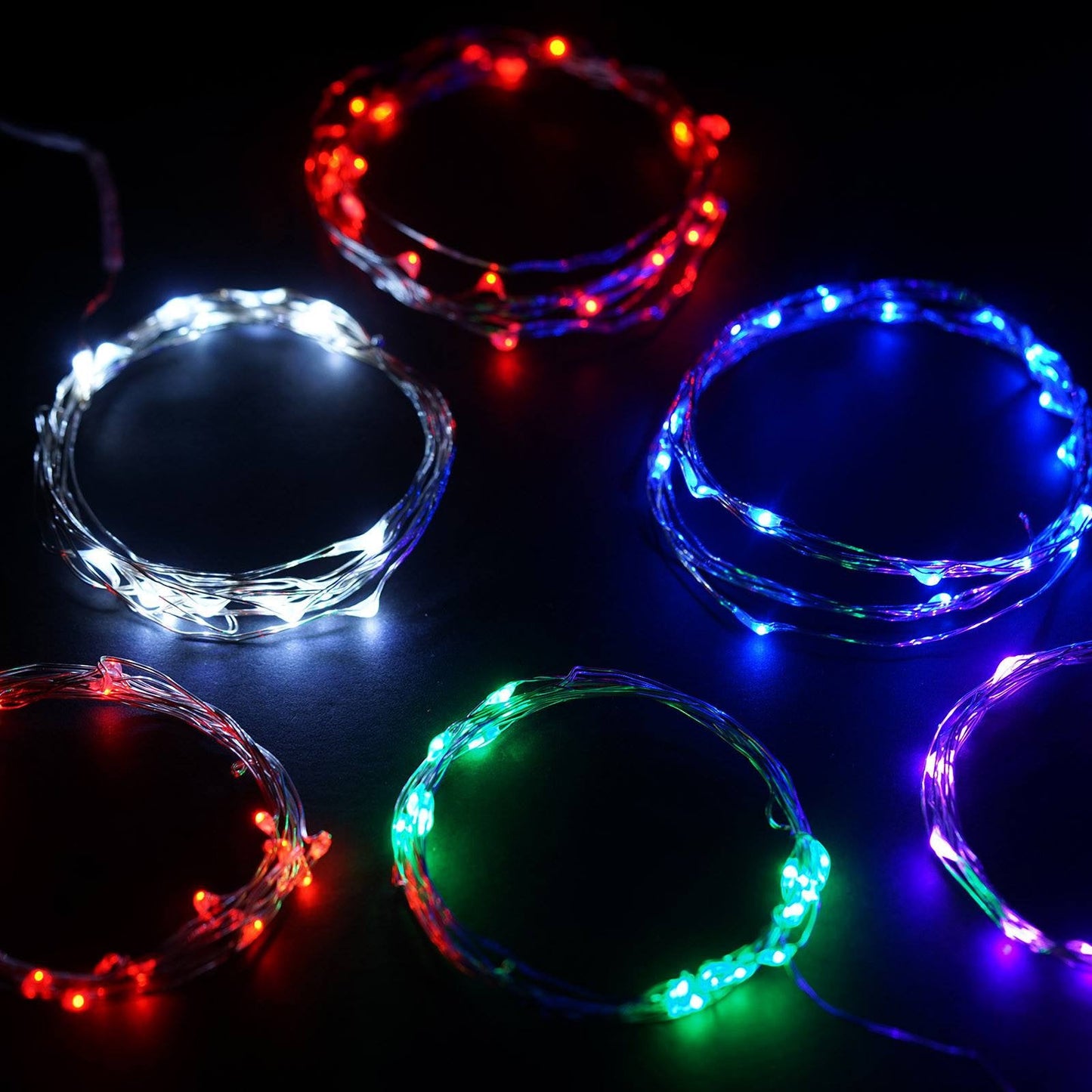 Colorful 20 LED String Lights, Battery Operated Micro Fairy Lights