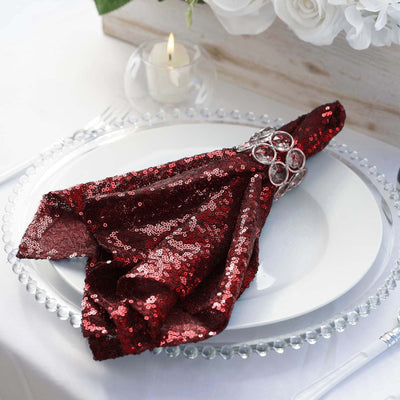 Glamorous Burgundy Sequin Napkin Glamorous Burgundy Sequin Napkin