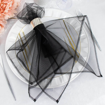 Elevate Your Table Decor with Black Sheer Organza Napkins Elevate Your Table Decor with Black Sheer Organza Napkins