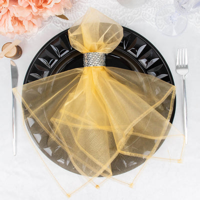 Durability Meets Style in Gold Sheer Organza Napkins Durability Meets Style in Gold Sheer Organza Napkins