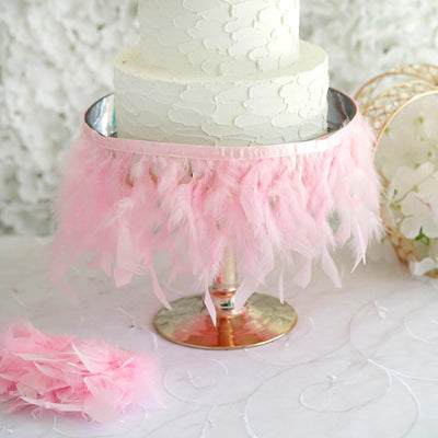 Luxurious Touch with Pink Feather Fringe Trim Luxurious Touch with Pink Feather Fringe Trim