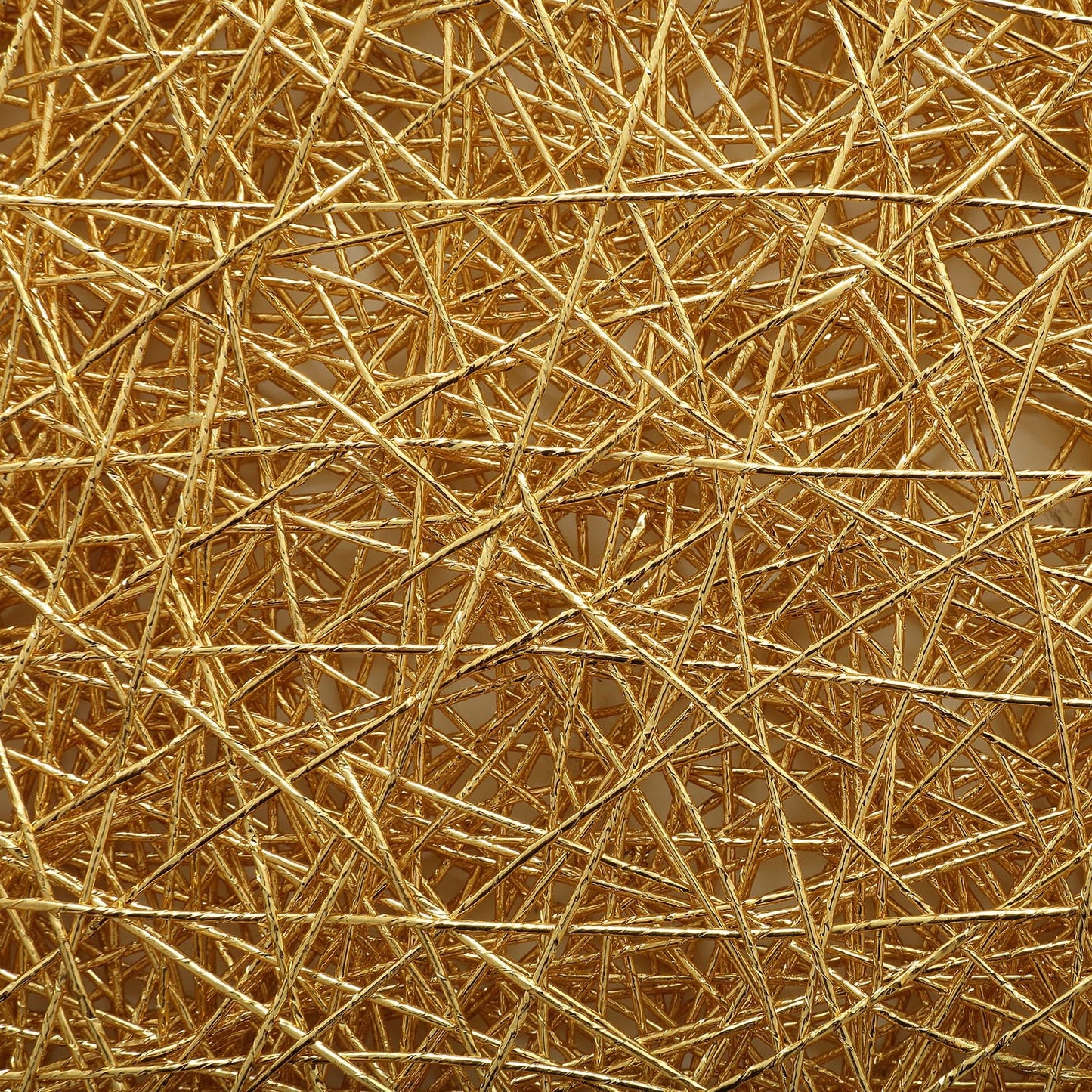 15" gold metallic string woven disposable placemats, round table mats.