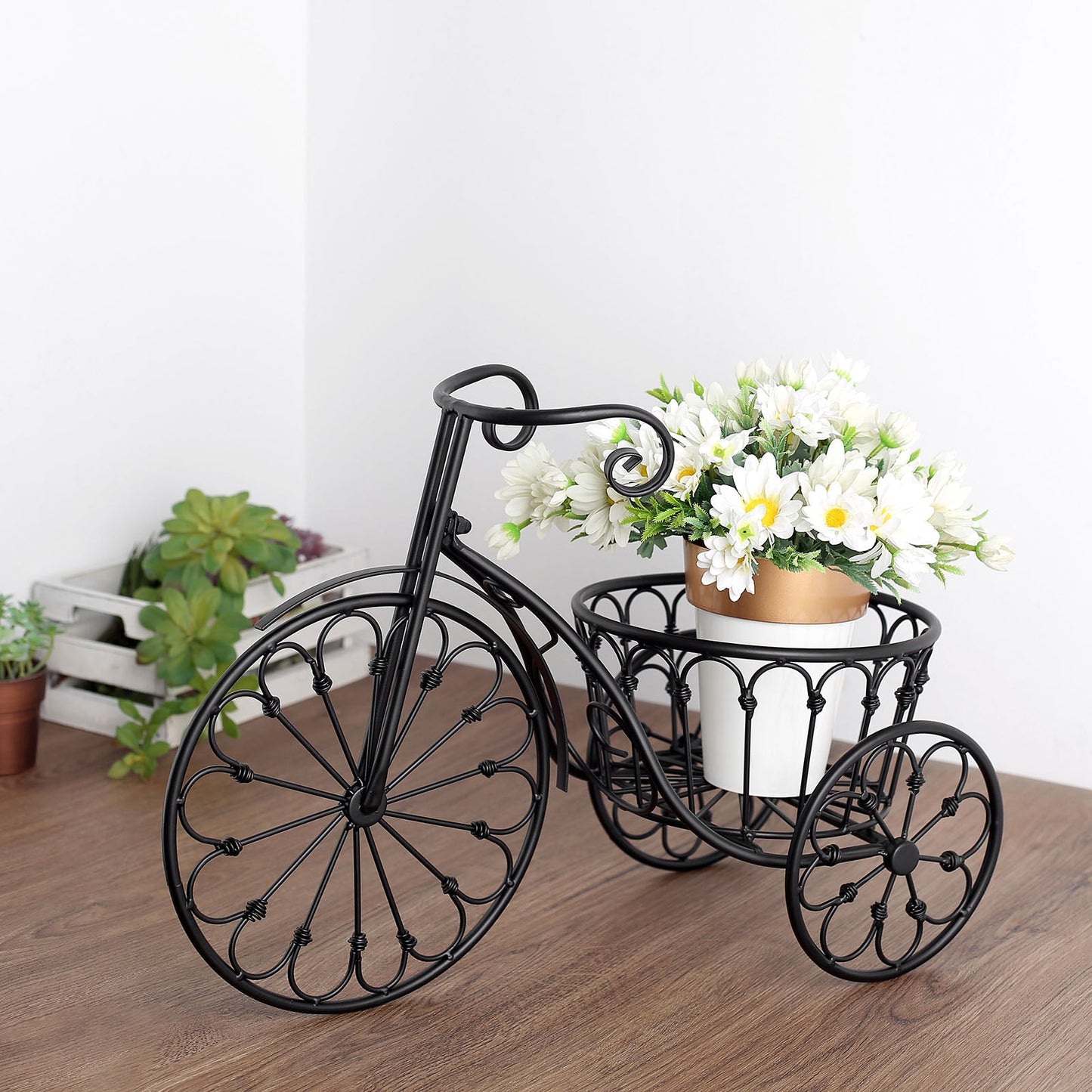 Metal Tricycle Plant Basket 22 Inch