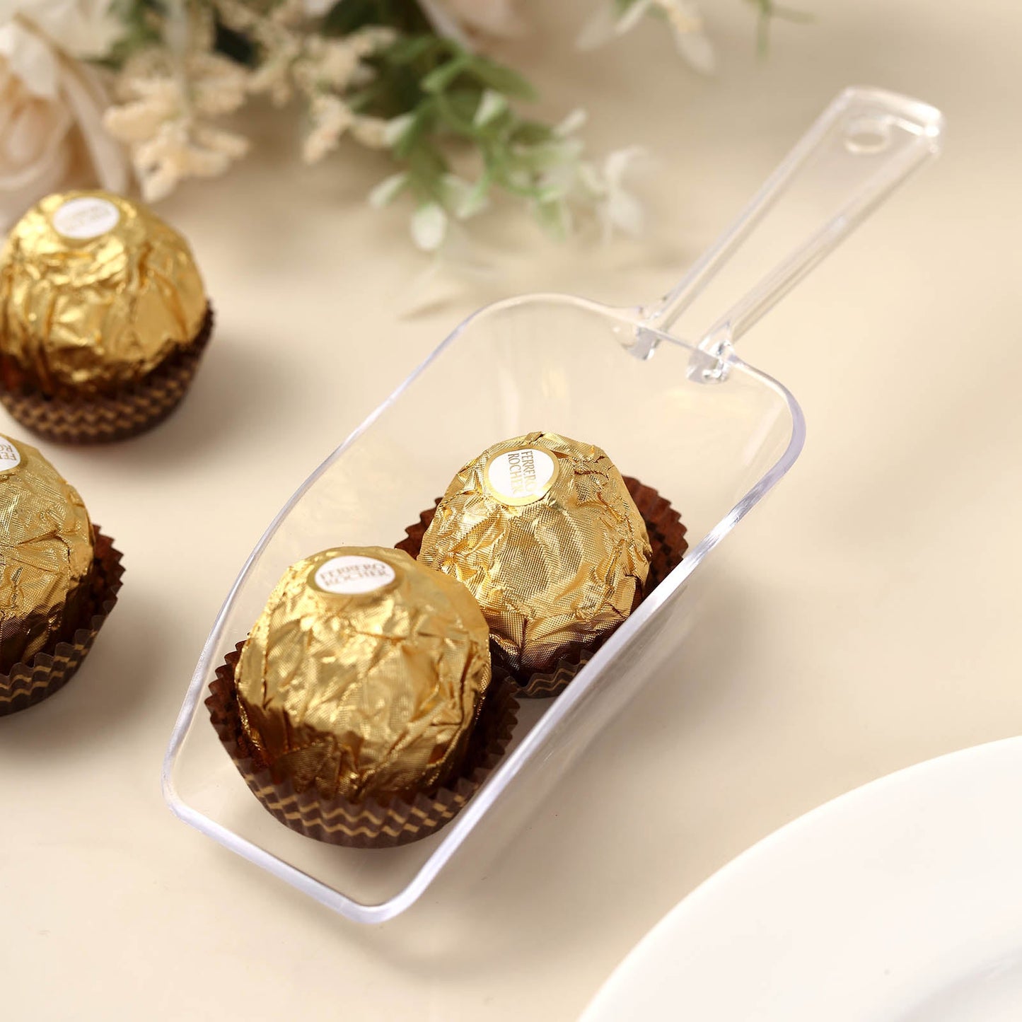 Clear Plastic Popcorn Scoop Spoon 6 Inch 6 Pack