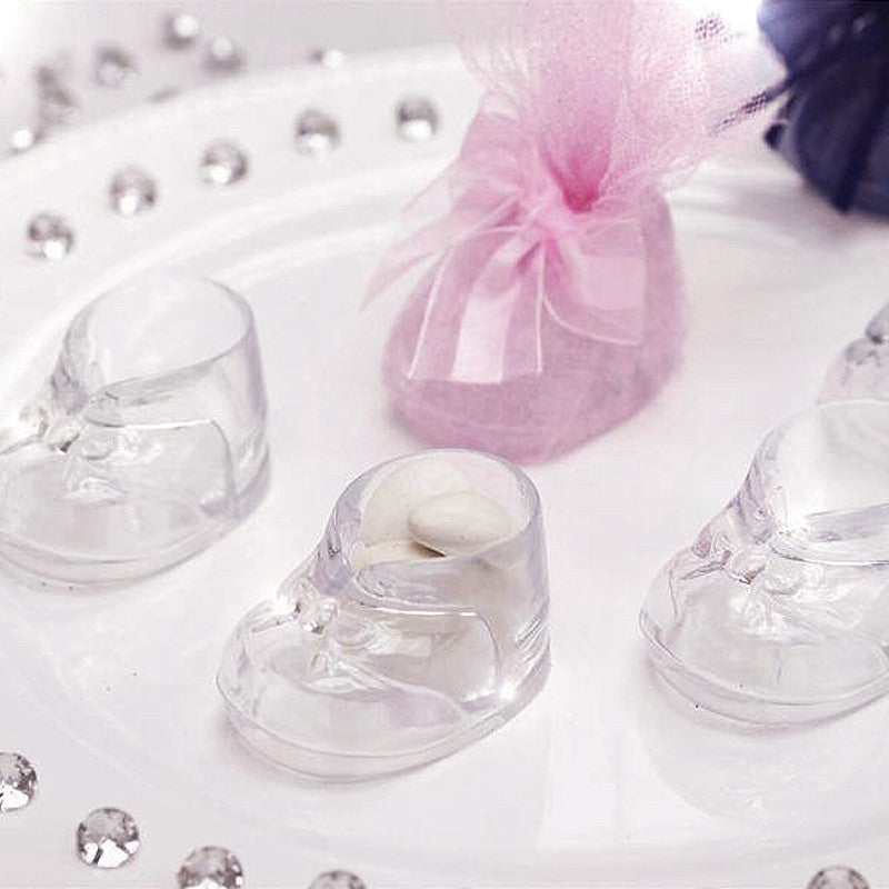 12 Pack Clear Plastic Baby Booties Fillable