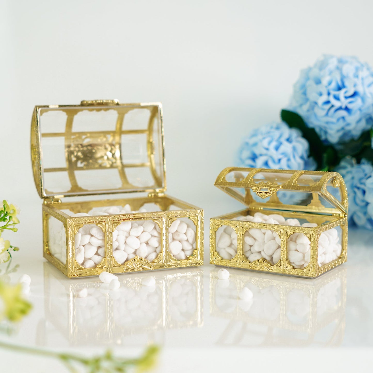 Gold Treasure Chest 3.5 Inch Party Favor Candy Treat Favor Boxes 12 Pack