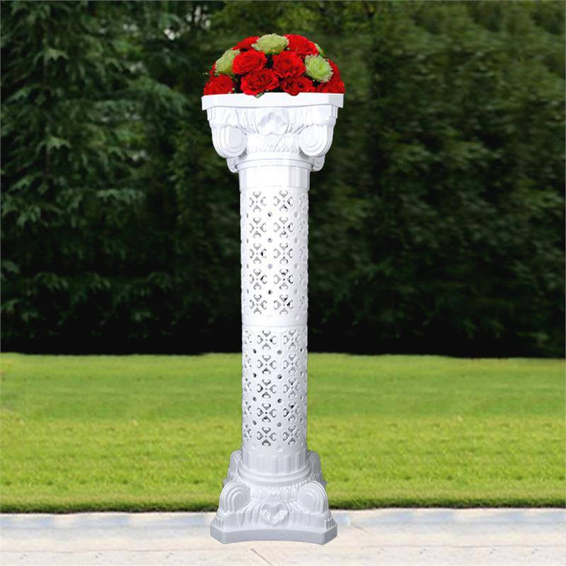 White PVC | Height Adjustable Artistic Venetian Roman Wedding Inspired | Pedestal Column Plant Stand