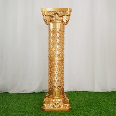 Timeless Elegance of Gold Crafted Pedestal Stand Timeless Elegance of Gold Crafted Pedestal Stand