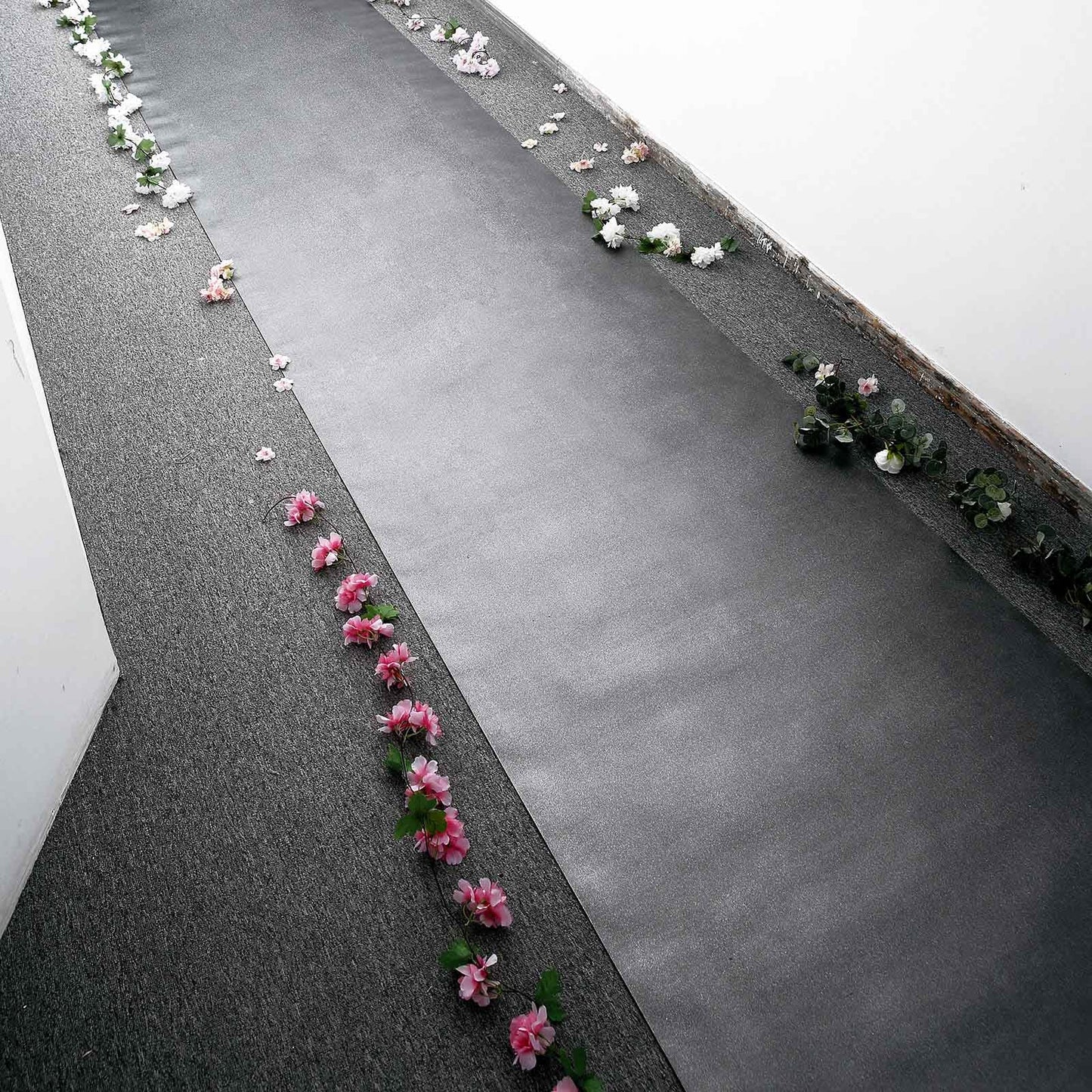 3 Feet x 50 Feet Black Sparkle Glitter Non Woven Aisle Red Carpet Runner