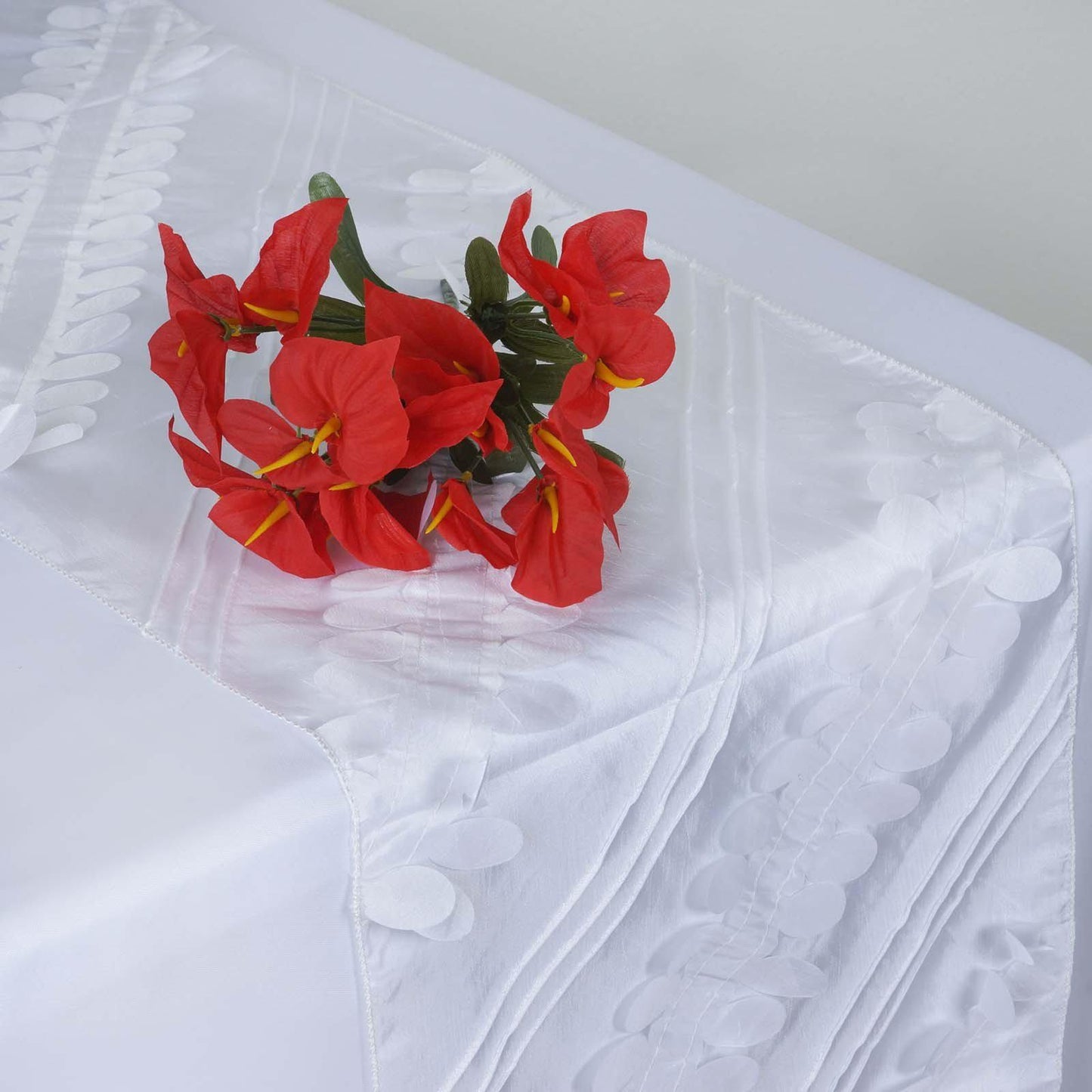 Paradise Forest Taffeta Table Runners - White