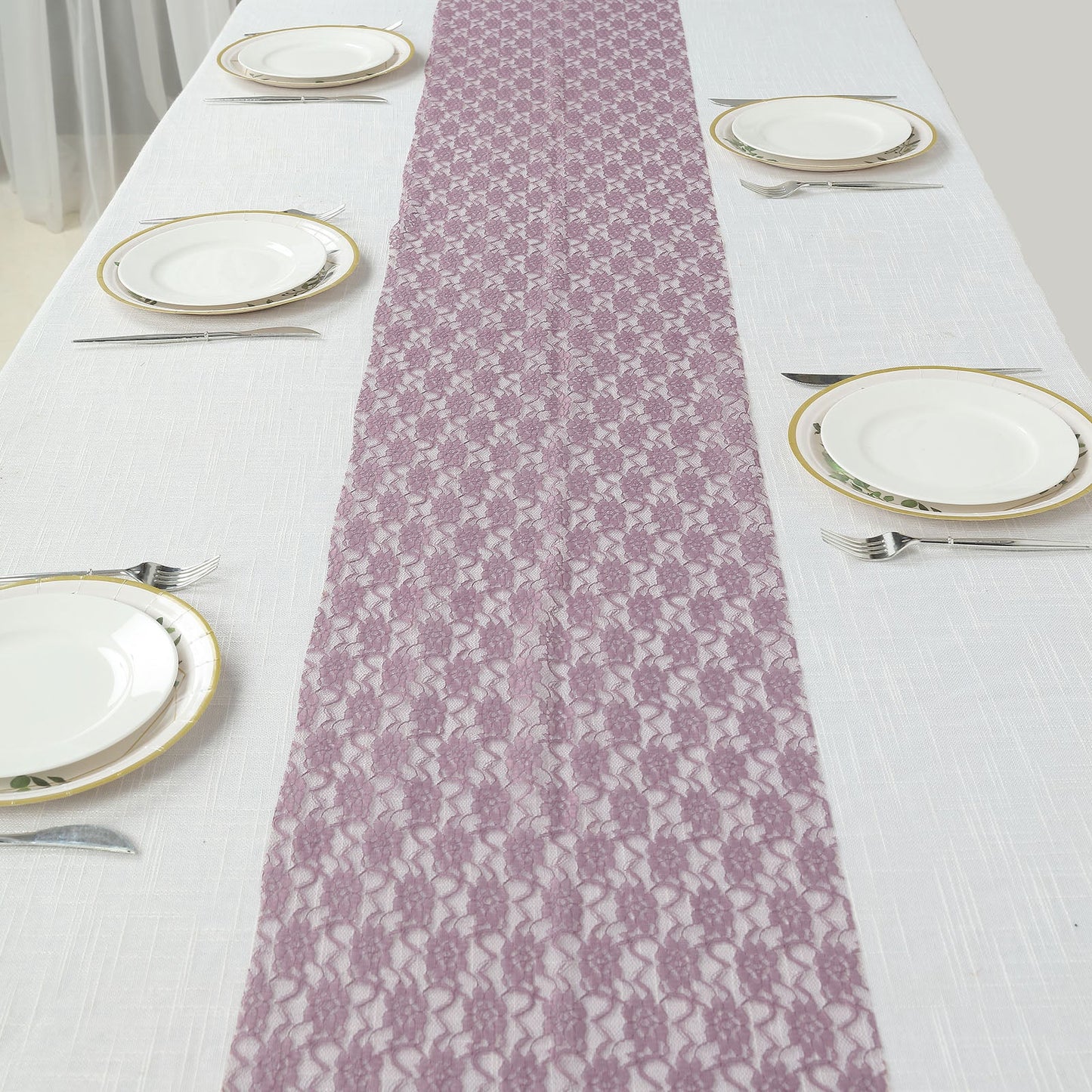12 Inch By 180 Table Runner Inch Violet Amethyst Lace