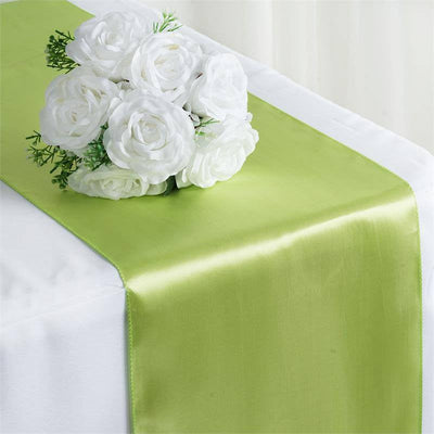 Elevate Your Event with the Apple Green Satin Table Runner Elevate Your Event with the Apple Green Satin Table Runner