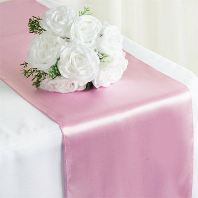 Luxurious Texture of the Pink Satin Table Runner Luxurious Texture of the Pink Satin Table Runner