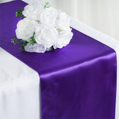 Elevate Your Event with the Purple Satin Table Runner Elevate Your Event with the Purple Satin Table Runner