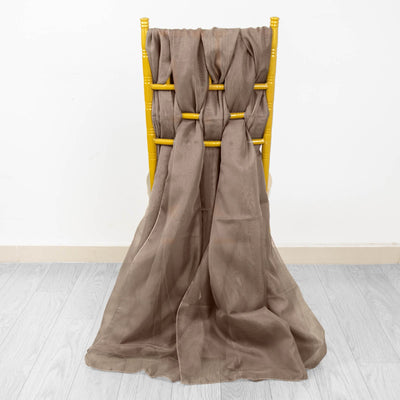 Elevate Your Event with Taupe Chiffon Chair Sashes Elevate Your Event with Taupe Chiffon Chair Sashes