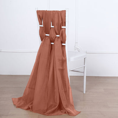 Elevate Your Event with Terracotta Chiffon Chair Sashes Elevate Your Event with Terracotta Chiffon Chair Sashes