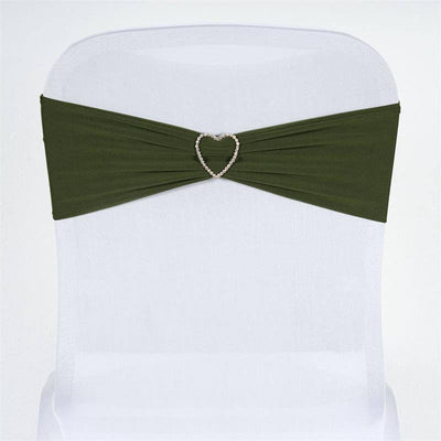 Elegant Olive Green Spandex Chair Sashes Elegant Olive Green Spandex Chair Sashes