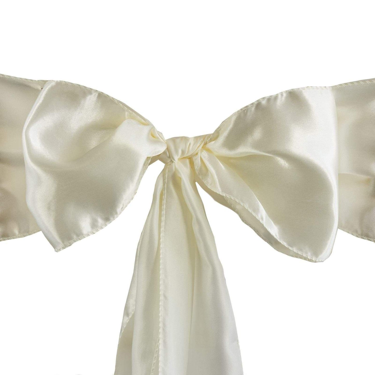 5 pack - 6"x106" Ivory Satin Chair Sashes#whtbkgd
