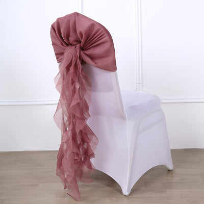 Elevate Your Event with the Cinnamon Rose Chiffon Curly Chair Sash Elevate Your Event with the Cinnamon Rose Chiffon Curly Chair Sash