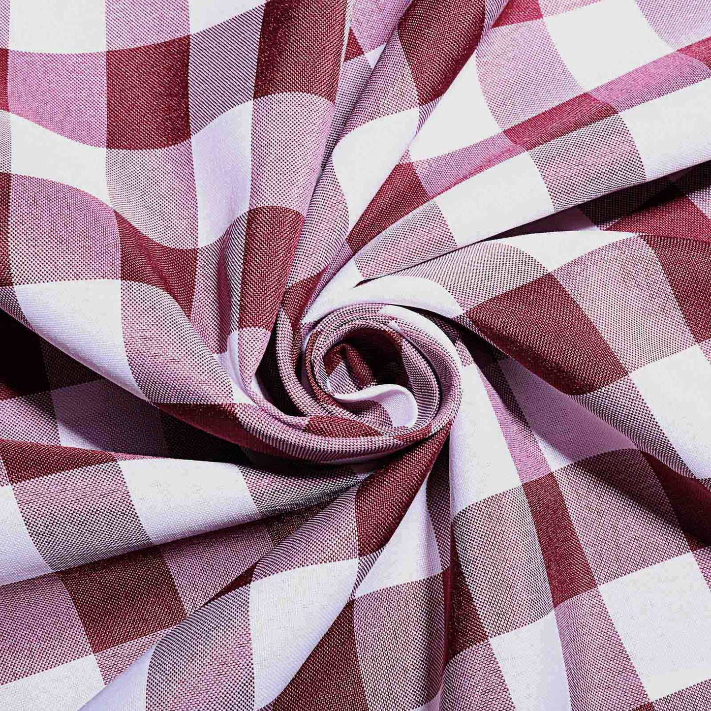 Burgundy and white checkered chair sashes in a 5-pack.