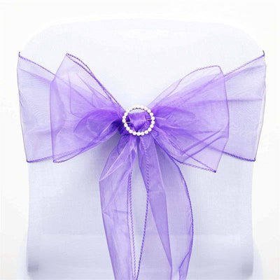 Elevate Your Event with Purple Sheer Organza Chair Sashes Elevate Your Event with Purple Sheer Organza Chair Sashes