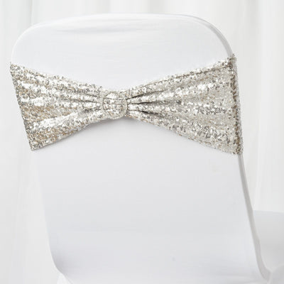 Elevate Your Event with Silver Sequin Chair Sashes Elevate Your Event with Silver Sequin Chair Sashes