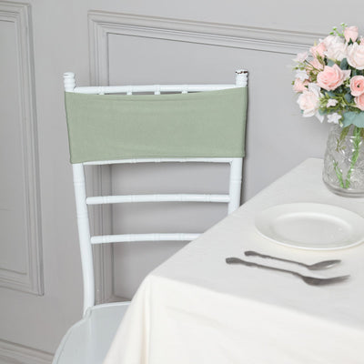 Stylish Elegance with Sage Green Spandex Chair Sashes Stylish Elegance with Sage Green Spandex Chair Sashes